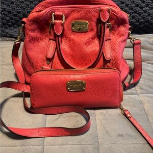 Michael Kors Vibrant Red Shoulder Bag and Wallet